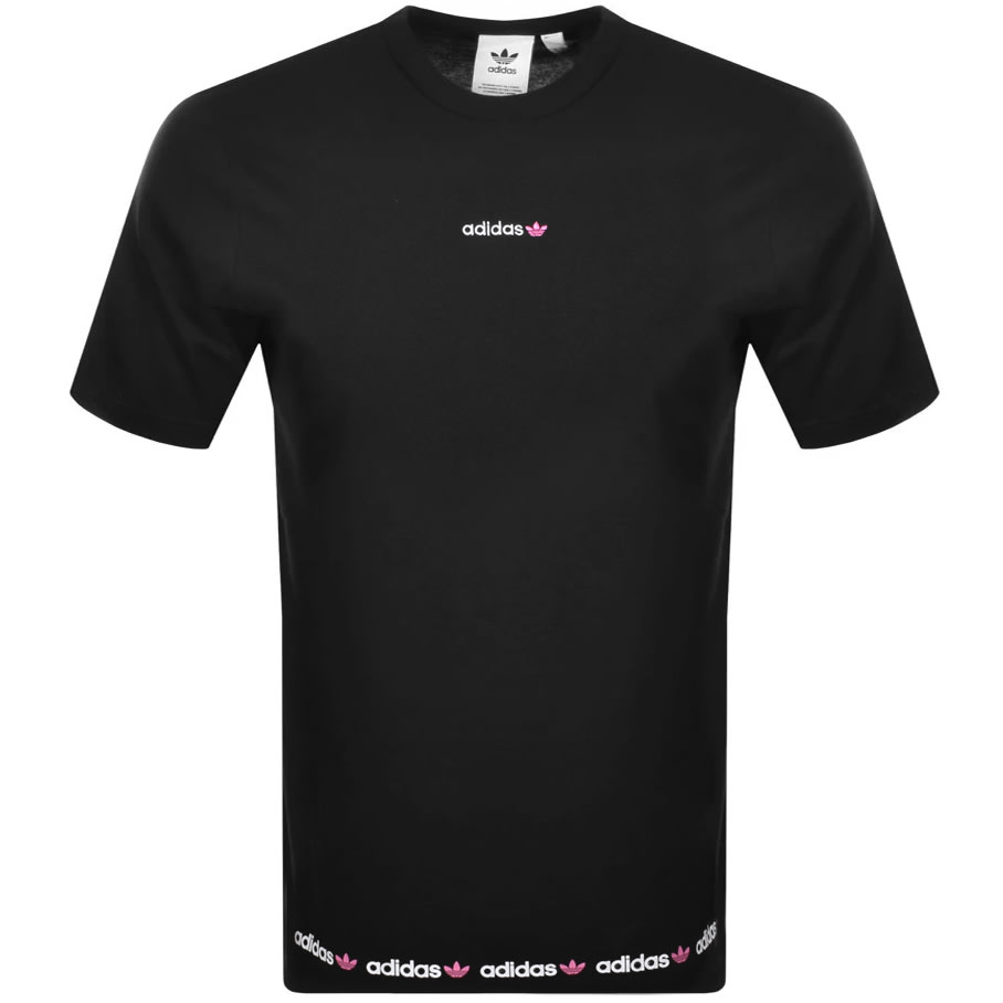 Alternative Image for Productadidas Originals Linear Repeat T Shirt Black1